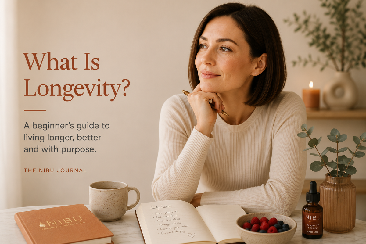 Woman in midlife looking vibrant and healthy representing longevity science and lifestyle habits