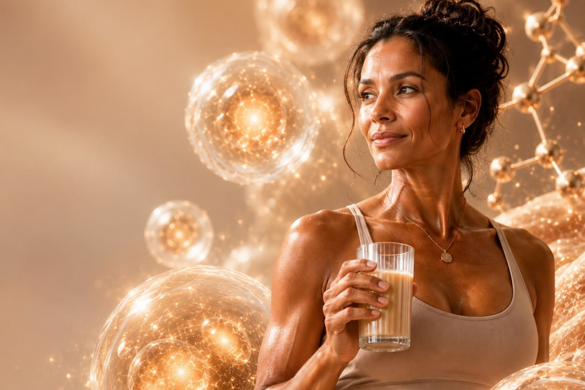 Woman in midlife staying active representing cellular longevity benefits of creatine for women