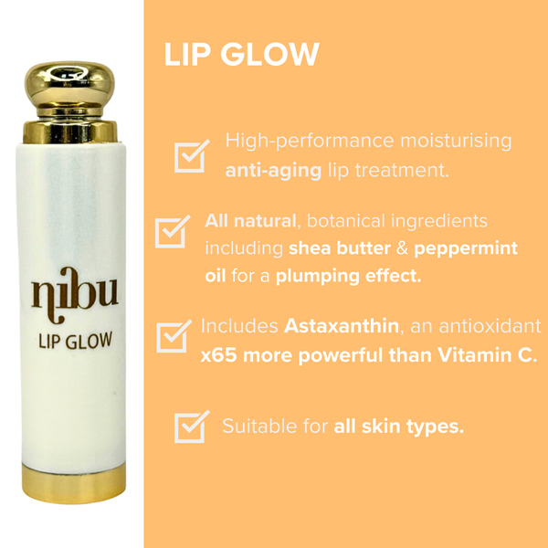 Nibu Natural Lip Balm - Hydrating & Volumising anti-Ageing Lip Treatment